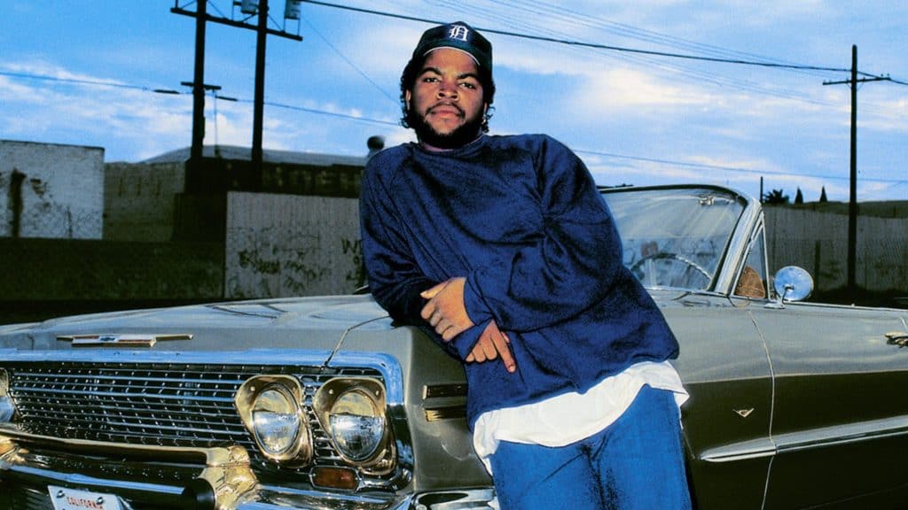 Ice Cube leaning on car in Boyz in the Hood