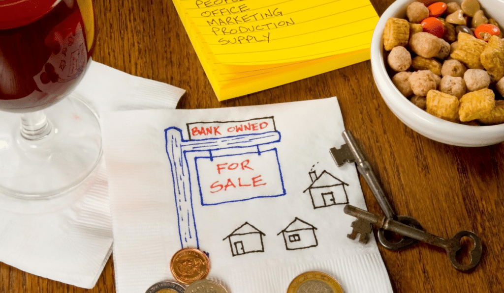 Airbnb growth writing idea on a napkin