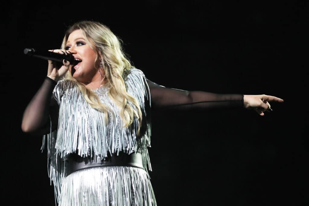 Grammy Award Winning Superstar Kelly Clarkson sings during 2018 US Open Opening Night Act at National Tennis Center in New York