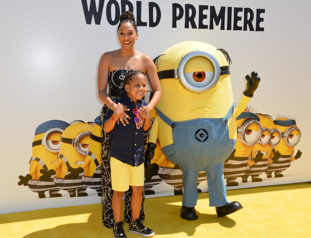 Tia Mowry & Cree Taylor Hardrict at the world premiere for "Despicable Me 3"