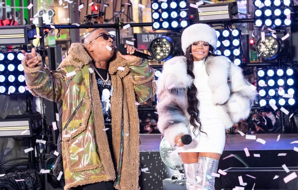 Ja Rule and Ashanti perform during New Year's Eve 2022 Celebration on Times Square